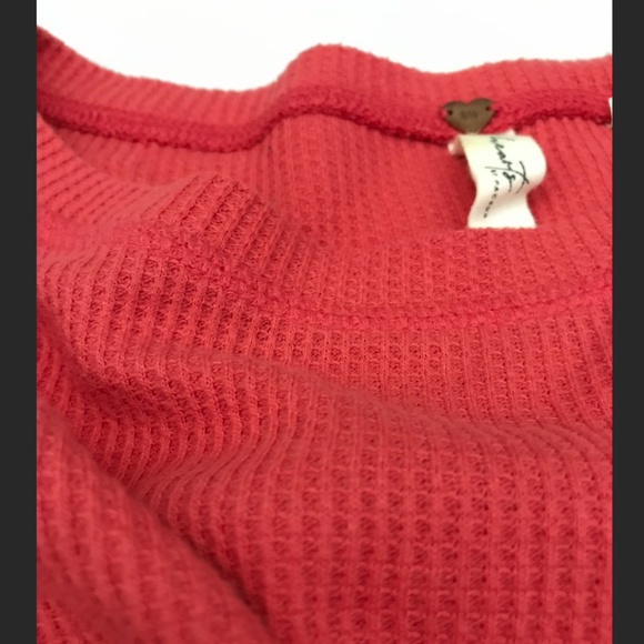 PacSun L.A Heart red waffle crop long sleeve top medium - Picture 4 of 7